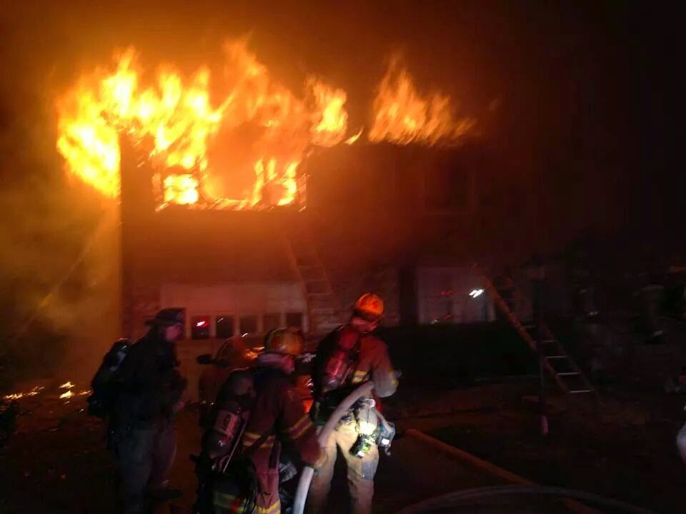 A fire burns through College Park home rented by six University of Maryland students on Friday morning.