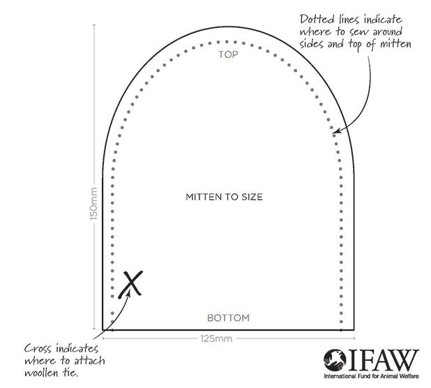 The IFAW is distributing a simple sewing pattern, which can be made from clean, 100 percent cotton. (Courtesy IFAW)