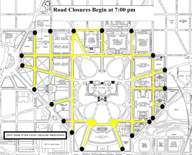 Road closures ahead of State of the Union WTOP