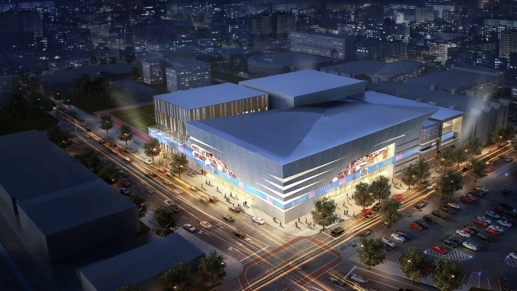A rendering of N.J.I.T.'s proposed new athletic facility, including a 3,500 seat arena. (AECOM)