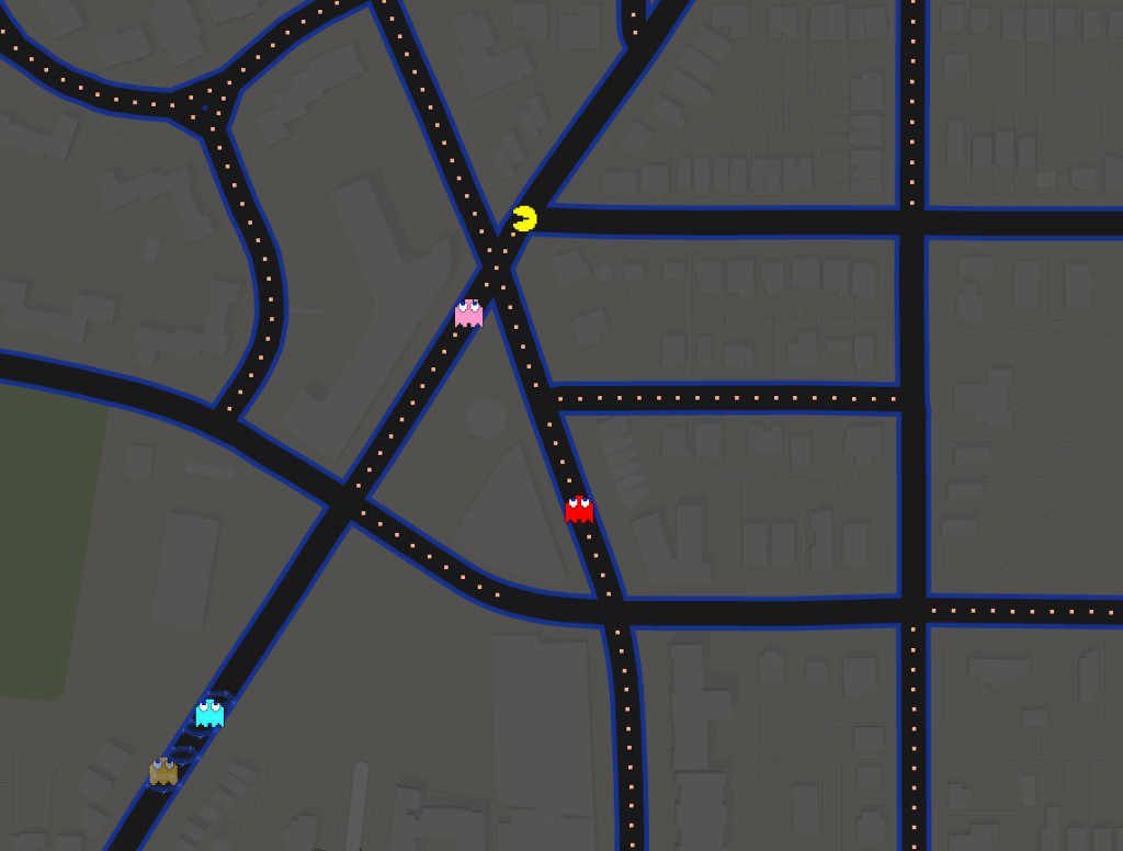 PAC-Maps lets users play the popular game in the destination of their choice. (PAC-Maps screenshot)