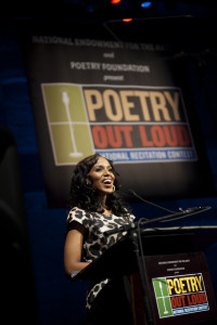 Award-winning actress Kerry Washington, a member of the President’s Committee on the Arts and Humanities, hosted the 2011 Poetry Out Loud National Finals, held at the historic Lincoln Theater in Washington, D.C. (James Kegley) 