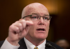 Secret Service Director Joseph Clancy testifies on Capitol Hill on March 19, 2015, before the Senate subcommittee on Regulatory Affairs and Federal Management hearing to review the fiscal 2016 funding request and budget justification for the Secret Service.   (AP Photo/Manuel Balce Ceneta)