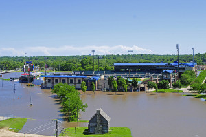The Iowa Cubs played amid a 2008 flood, during which they did not open their gates to fans. (LogoOfTheDay.com)