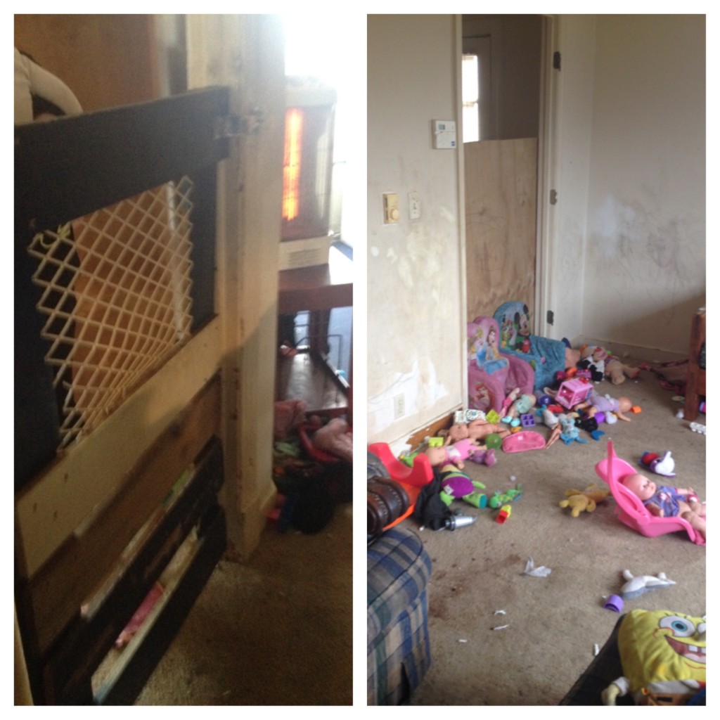 Photo taken at scene shows the gate through which the children were fed. (Courtesy Spotsylvania County Sheriff's Department)