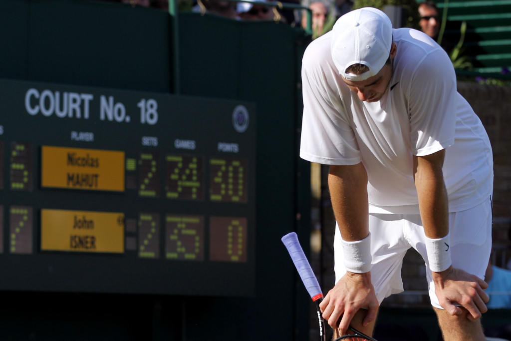 John Isner (pictured) and Nicolas Mahut engaged in a seemingly never-ending battle. (Photo by Hamish Blair/Getty Images)