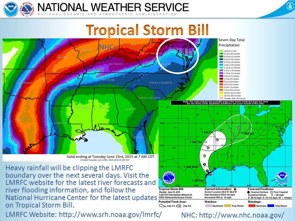This graphic shows the track of Tropical Storm Bill as it accelerates and makes its turn to the east-northeast. 