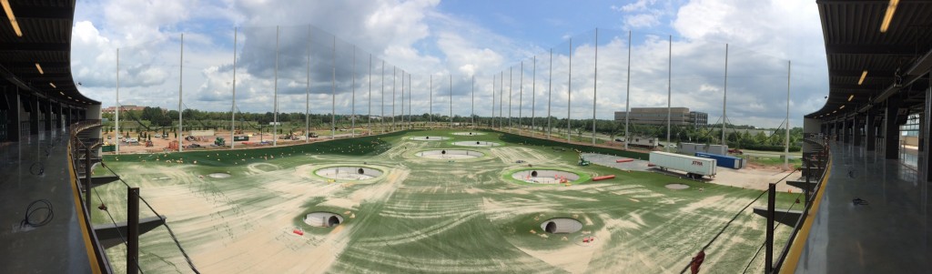 A panoramic view from the top of the driving range. (WTOP/Noah Frank)
