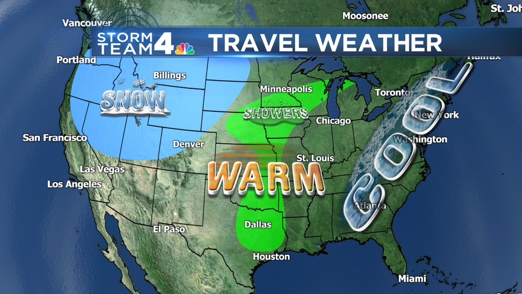 The travel forecast for Wednesday. (NBC Washington)