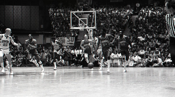 Feb. 13, 1980. Syracuse ranked No. 2 in the nation while Georgetown remains No. 2 inside the Beltway behind Maryland in many fans’ minds. The Hoyas rally late and win, crashing a Syracuse celebration while coach John Thompson proclaimed, “Manley Fieldhouse is officially closed.” (Getty Images)