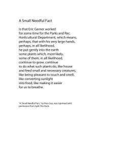 "A Small Needful Fact," by Ross Gay, was used with permission from Split This Rock's poetry database. http://blogthisrock.blogspot.com/2015/04/poem-of-week-ross-gay.html (WTOP/Dana Gooley)