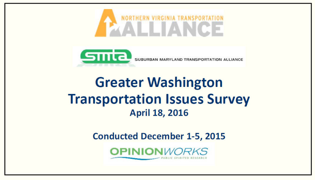 The survey found that transportation residents consider traffic and transport much more important than jobs or the economy, even terrorism. (Courtesy of the Northern Virginia Traffic Alliance)