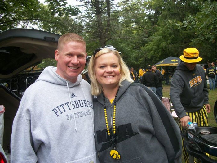 Grubbs and his wife Emily at the Backyard Brawl. (Courtesy: Tim Grubbs)