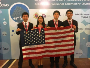 Joyce Tian, second from left, is a student at Thomas Jefferson High School for Science and Technology. She took home a siliver medal at the 48th International Chemistry Olympiad. (Photo courtesy American Chemical Society).