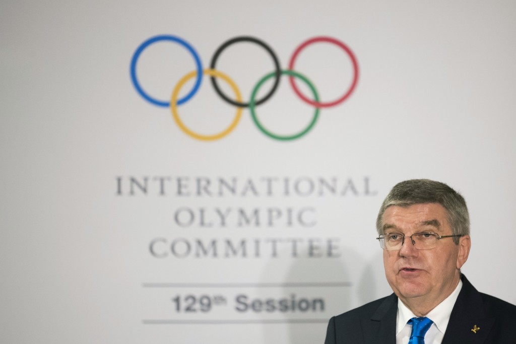 IOC President Thomas Bach speaks during the IOC 129th Session at the 2016 Summer Olympics. (AP Photo/Felipe Dana, Pool)