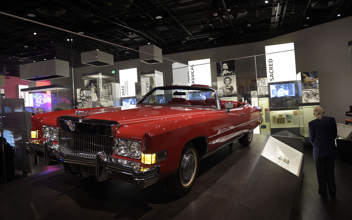 Chuck Berry's 1973 Cadillac Eldorado is on display at the National Museum of African American History and Culture in Washington, Wednesday, Sept. 14, 2016, during a press preview. (AP Photo/Susan Walsh)