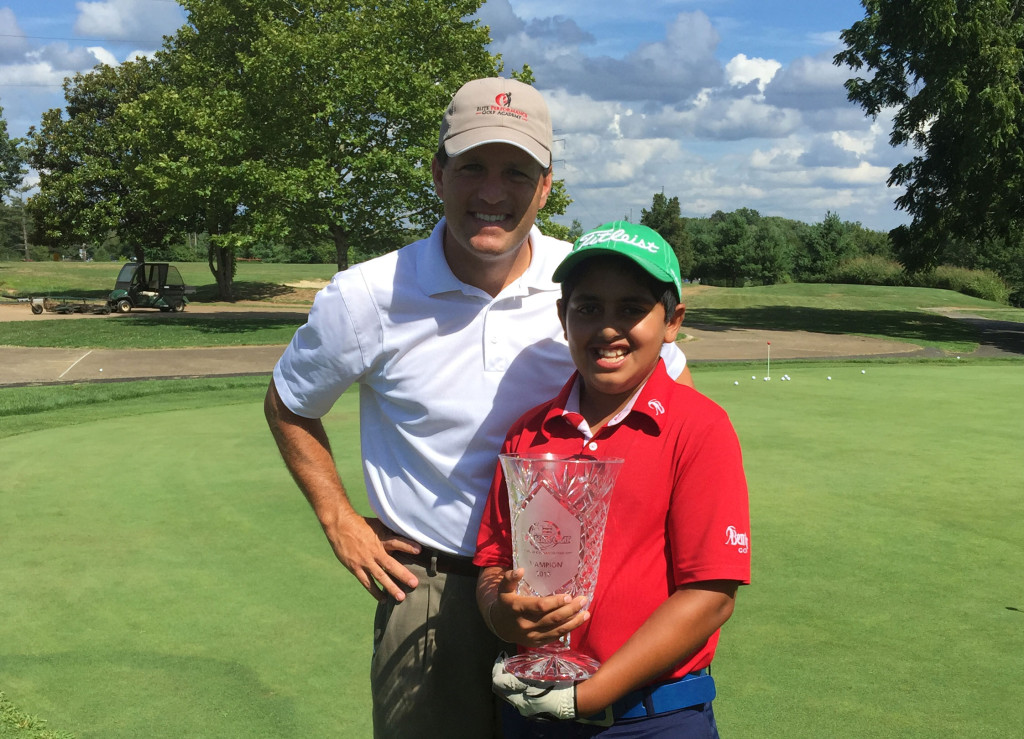 Sihan poses with his coach, Adam Harrell. (Courtesy: Sandhu Family)