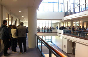 Photo of line at polling center in Fairfax Co. Virginia