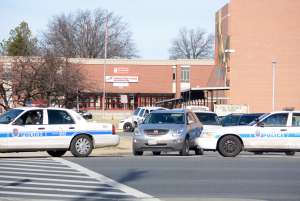 Police outside Suitland High school