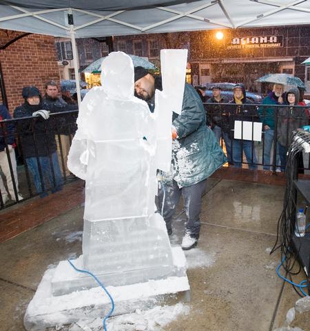 Ice sculptures draw crowds to downtown Frederick