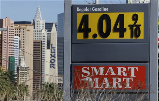 Gas averages $4.04, 36 cents higher than a year ago
