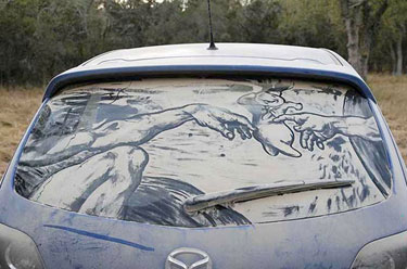 ‘Dirty Car Artist’ makes temporary masterpieces (VIDEO)