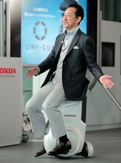 Honda shows robotics for hands-free unicycle