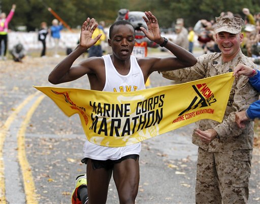 First-time marathoner wins Marine Corps race