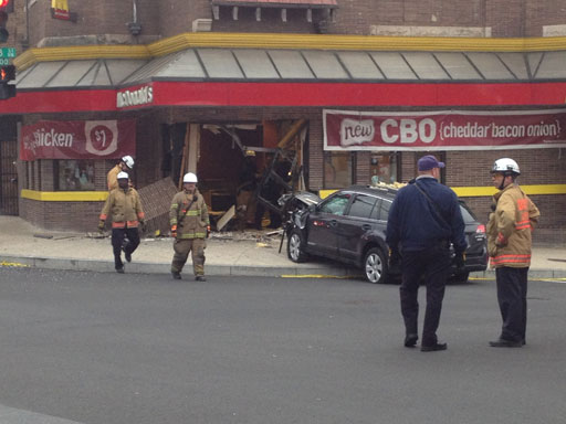 Car smashes into Adams Morgan McDonalds, shuts down intersection