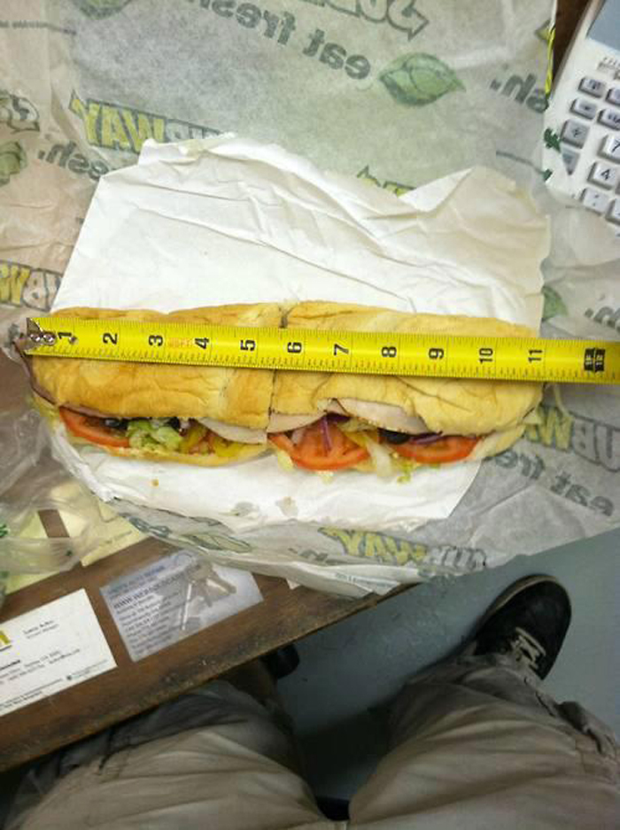 Some Subway sandwiches not measuring up
