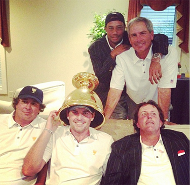 U.S. golf team gets goofy after Cup win