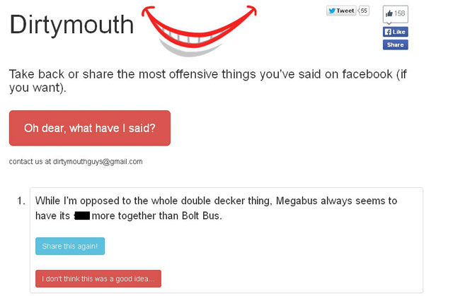 YourDirtyMouth.com finds your offensive Facebook posts