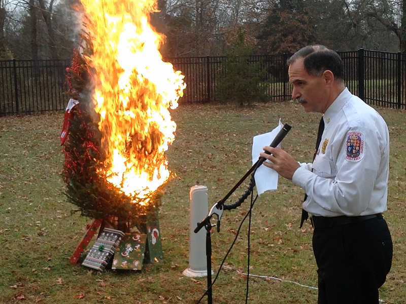 Gone in 60 seconds: The frightening reality of Christmas tree fires (Video)