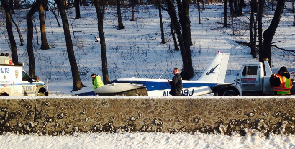 Small plane lands on NYC highway