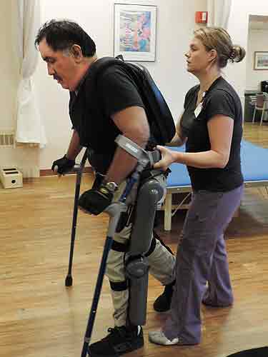 Robotic exoskeleton helps paralyzed patients walk again