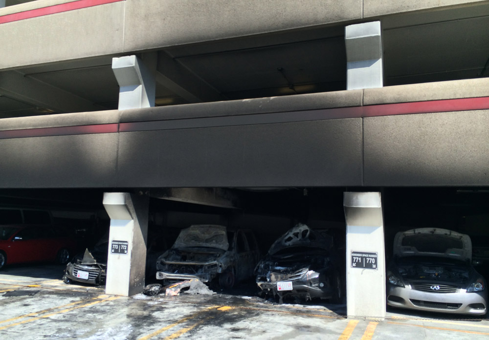 Cars catch fire at Silver Spring garage