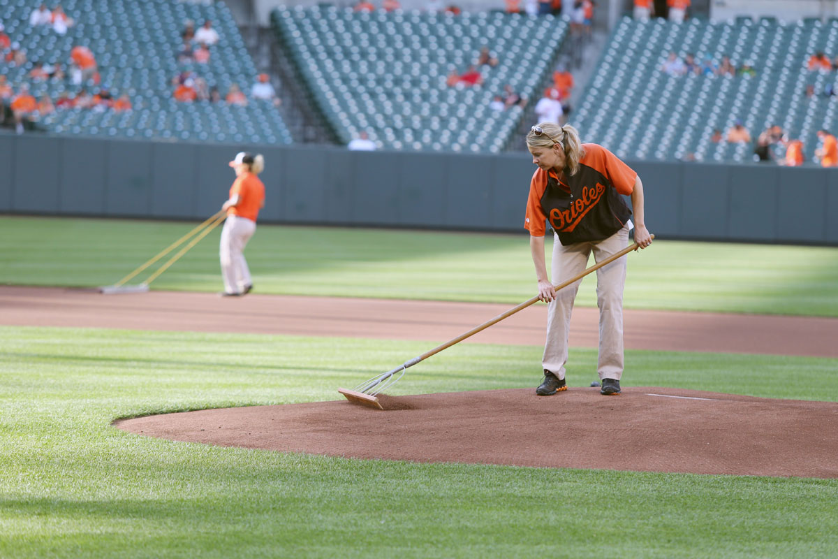 Orioles groundskeeper levels the playing field