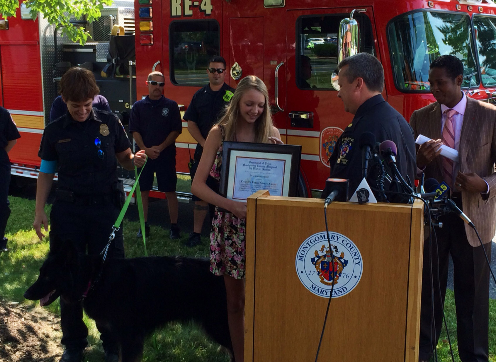 Police honor Maryland teen for her quick thinking during fire