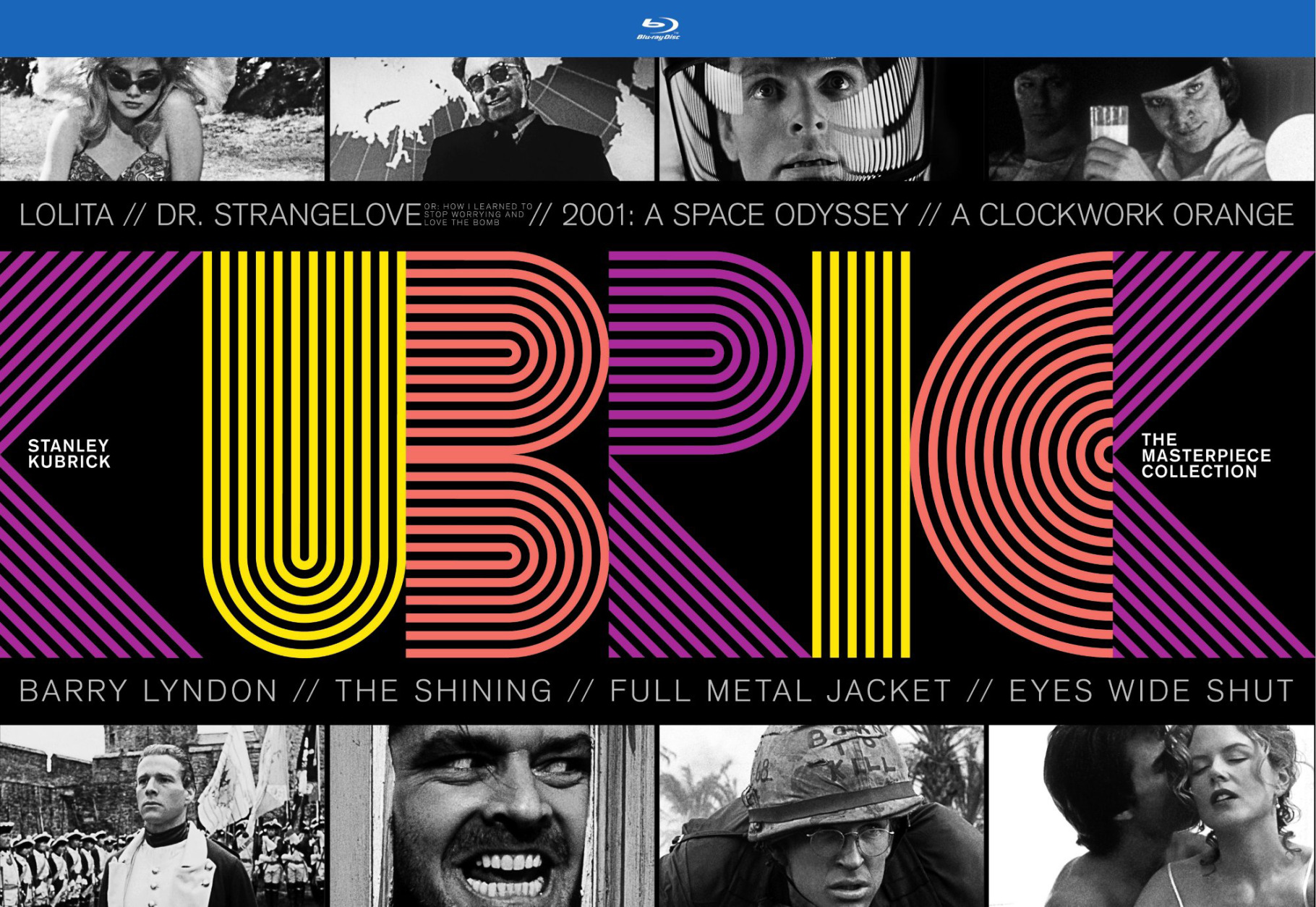 This photo proved by Warner Bros. Home Entertainment shows a box set, the 10-disc "Stanley Kubrick: The Masterpiece Collection." It includes a hardcover book of film archive photos, two new documentaries about Kubrick, and eight of his films: "Lolita," "Dr. Strangelove," "2001: A Space Odyssey," "A Clockwork Orange," "Barry Lyndon," "The Shining," "Full Metal Jacket" and "Eyes Wide Shut."  (AP Photo/Warner Bros. Home Entertainment)