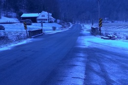 Rural road in Sullivan County, Pennsylvania which cuts through my grandfather’s snow-tinged corn fields. (Courtesy Rob Fink) 