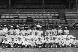 The 1921 New York Yankees, the first to win an AL pennant, pose for a team photo during Spring Training in Louisiana. (AP Photo/Library Of Congress)