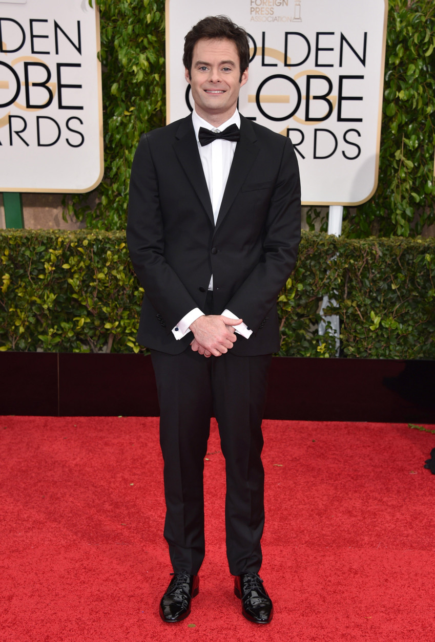Bill Hader arrives at the 72nd annual Golden Globe Awards at the Beverly Hilton Hotel on Sunday, Jan. 11, 2015, in Beverly Hills, Calif. (Photo by John Shearer/Invision/AP)