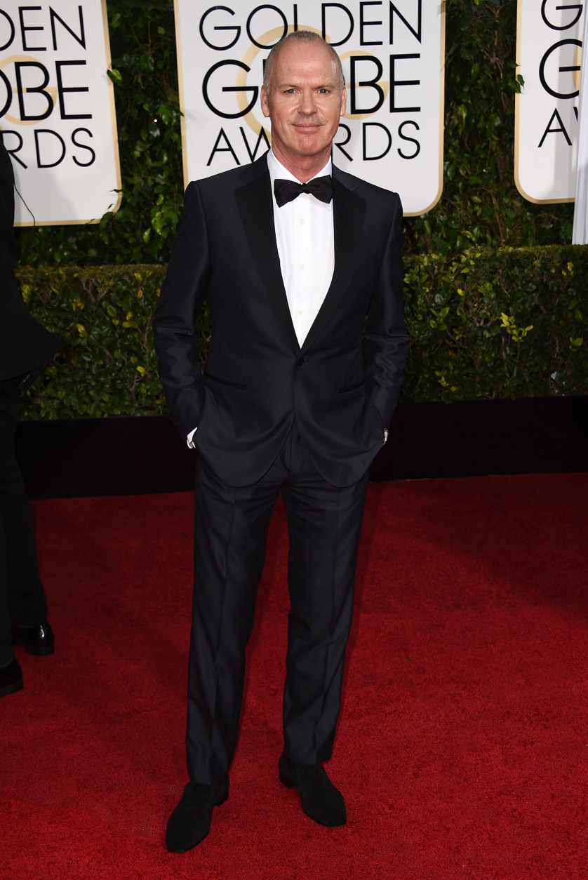 Michael Keaton arrives at the 72nd annual Golden Globe Awards at the Beverly Hilton Hotel on Sunday, Jan. 11, 2015, in Beverly Hills, Calif. (Photo by Jordan Strauss/Invision/AP)