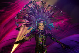 Miss Mexico, Josselyn A. Garciglia, poses for the judges, during the national costume show during the 63rd annual Miss Universe Competition in Miami, Fla., Wednesday, Jan. 21, 2015. (AP Photo/J Pat Carter)