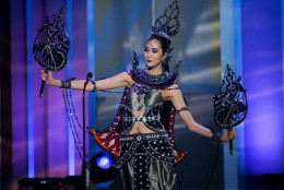Miss Thailand, Pimbongkod Chankaew,  poses for the judges, during the national costume show during the 63rd annual Miss Universe Competition in Miami, Fla., Wednesday, Jan. 21, 2015. (AP Photo/J Pat Carter)