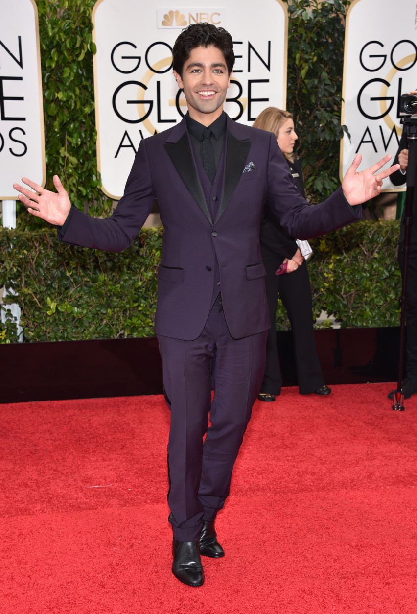 Adrian Grenier arrives at the 72nd annual Golden Globe Awards at the Beverly Hilton Hotel on Sunday, Jan. 11, 2015, in Beverly Hills, Calif. (Photo by John Shearer/Invision/AP)
