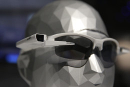 Sony's prototype SmartEyeglass Attach is on display at the Sony booth at the International CES Monday, Jan. 5, 2015, in Las Vegas. (AP Photo/Jae C. Hong)