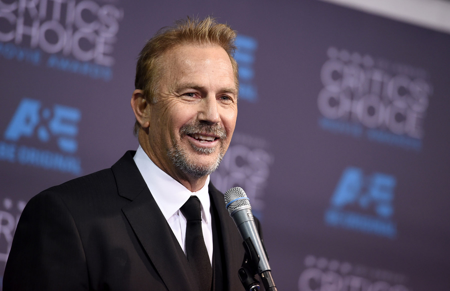 Kevin Costner, winner of the lifetime achievement award, speaks in the press room at the 20th annual Critics' Choice Movie Awards at the Hollywood Palladium on Thursday, Jan. 15, 2015, in Los Angeles. (Photo by Jordan Strauss/Invision/AP)