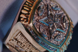 The Dallas Cowboys' Super Bowl ring from 1996 seems tame compared to more gaudy, modern versions. (AP Photo/Eric Gay)