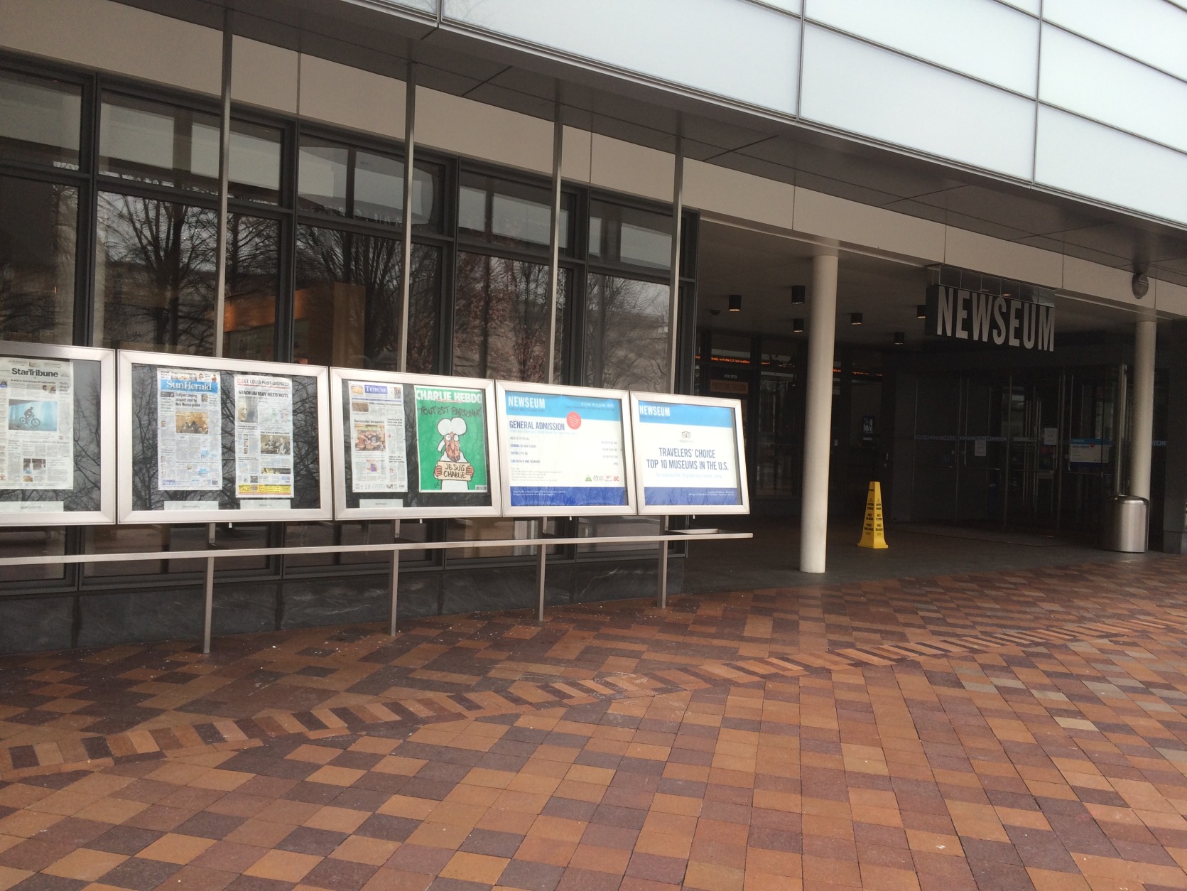 The Newseum in Washington, D.C. had the controversial Charlie Hedbo cover on display Wednesday, Jan. 14.